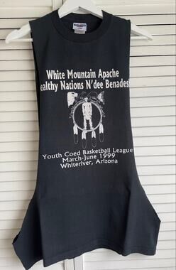Vtg 1999 White Mountain Apache Healthy Nations Jerzees Tank Top Shirt L